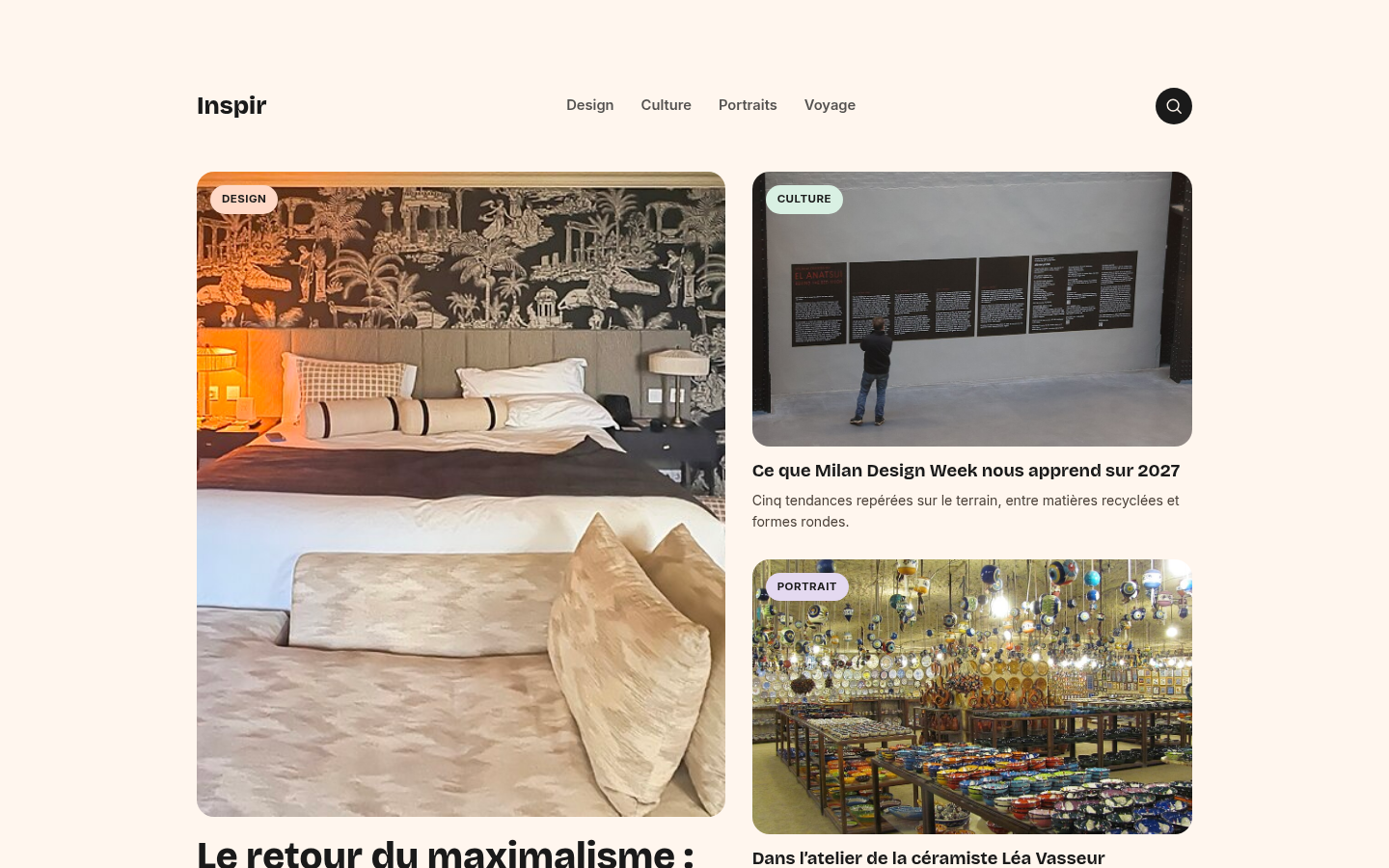 Aperçu de Inspir, style Éditorial / Magazine