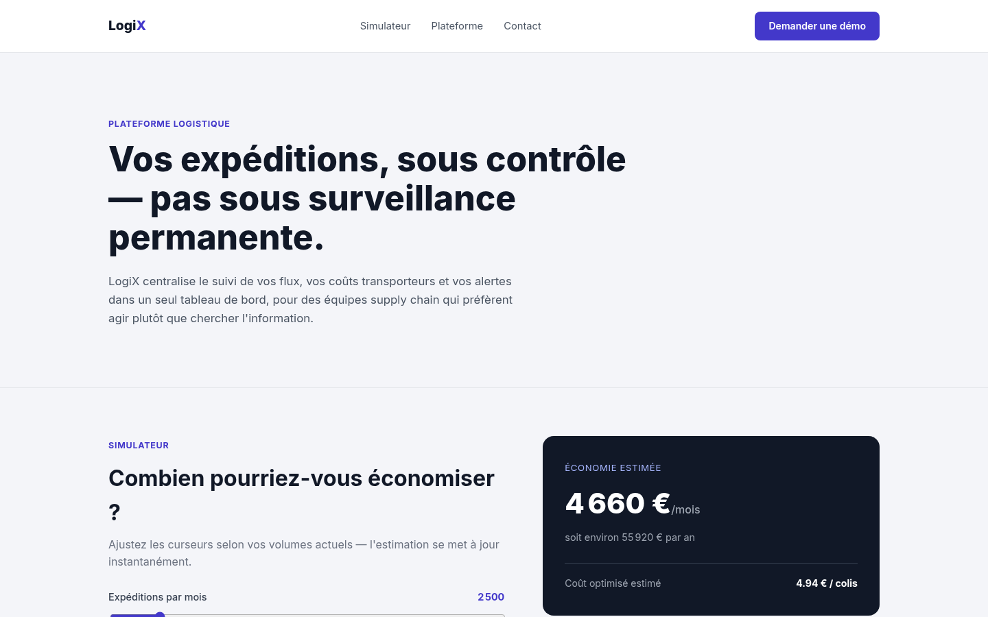 Aperçu de LogiX, style Flat Design Structure